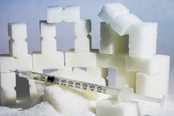 Insulin and sugar, injection